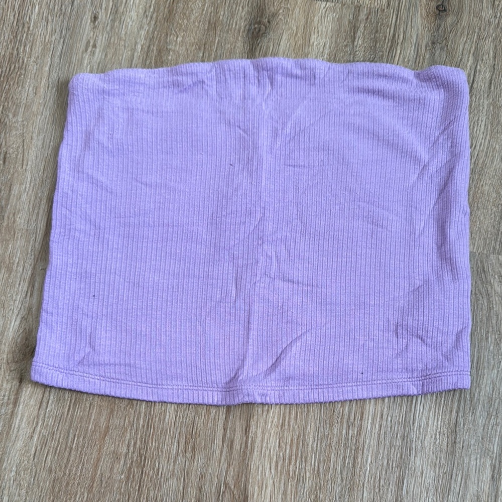 Purple Ribbed Mini Crop Top for Casual Wear